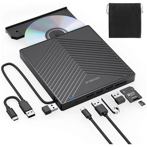 ORIGBELIE Lecteur CD DVD Externe Plug Play USB 3 0 Type C CD DVD RW