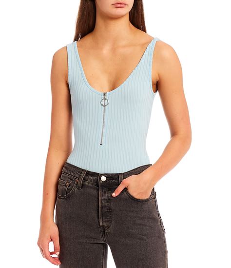 Good Luck Gem O Ring Zip Front Bodysuit Dillard S