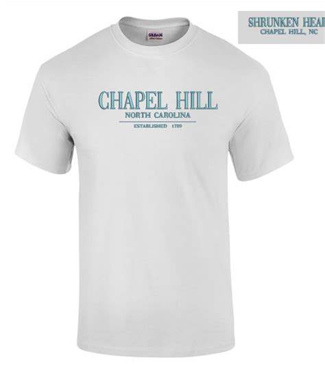 Chapel Hill Embroidered Chill White T-Shirt – Shrunken Head