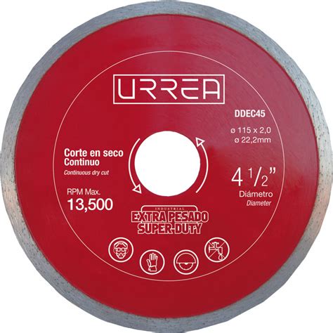 Ddec Urrea Disco De Diamante Uso Extra Pesado Corte Continuo