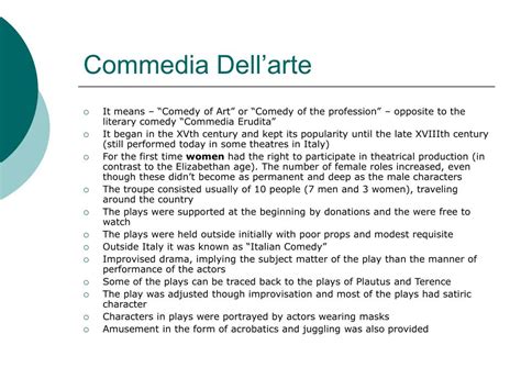 Ppt Commedia Dellarte Powerpoint Presentation Free Download Id140643