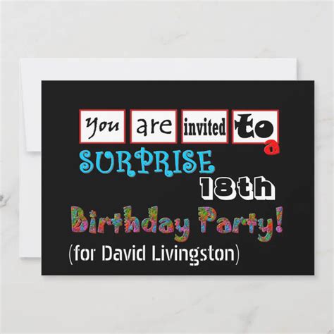 18th Surprise Birthday Party Invitation Template Zazzle