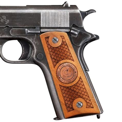 Colt 1911 Grips Full Size Turkish Walnut Wood Hand Pistol Set Nice