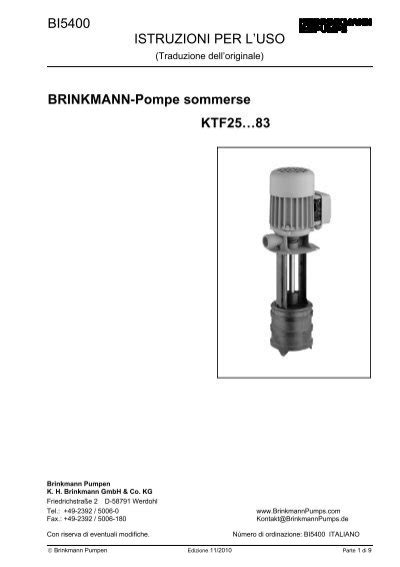 Brinkmann Pompe Sommerse Ktf Brinkmann Pumps