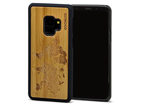 Samsung Galaxy S9 Wood Case S9 Case Bamboo World Map