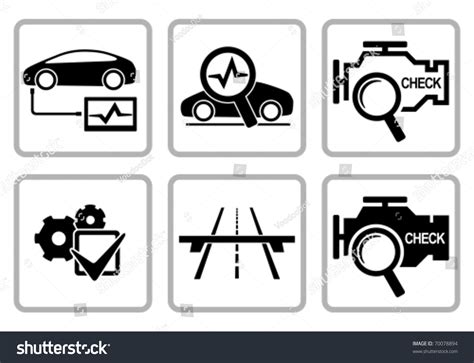 Automotive Diagnostic Repair Icons Set All Stock Vector