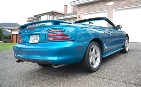 Teal Blue 1994 Ford Mustang Gt Convertible Photo