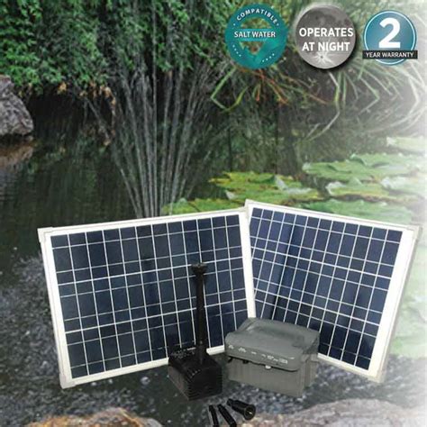 Reefe Solar Pond Pump W Fountain Battery Backup 2480 Lhr Water