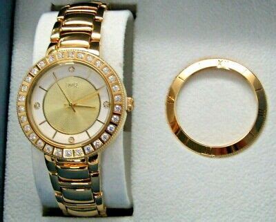 Diamonique Bracelet Strap Watch with Two Bezels Gold-tone | eBay