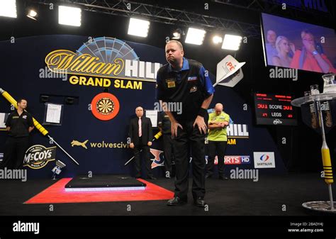 Raymond Van Barneveld Celebrates Winning The Grand Slam Of Darts Stock