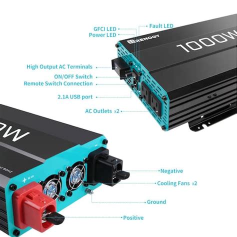 Renogy Rng Invt V P Watt Pure Sine Wave Inverter V Dc To