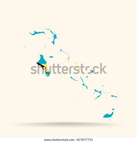 Map Bahamas Bahamas Flag Colors Stock Vector Royalty Free 427877731