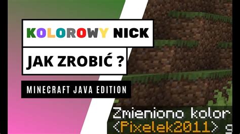 KOLOROWY NICK Minecraft Java Jak zmienić kolor czcionki YouTube