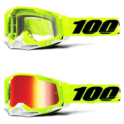 Masque Cross 100 Racecraft 2 Jaune Fluo 2021 FX MOTORS