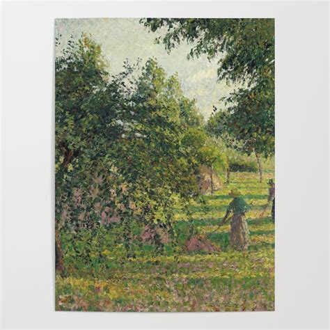 Camille Pissarro Apple Trees And Peasant Woman Raking Hay Ragny