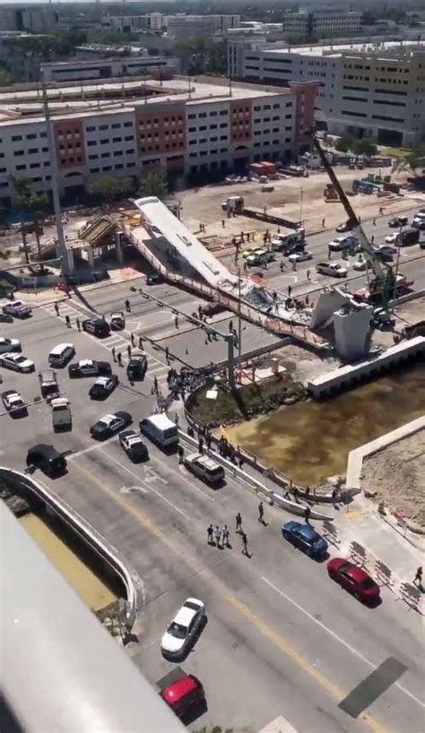 Fiu Bridge Collapse At Least 4 Killed After Pedestrian Bridge At