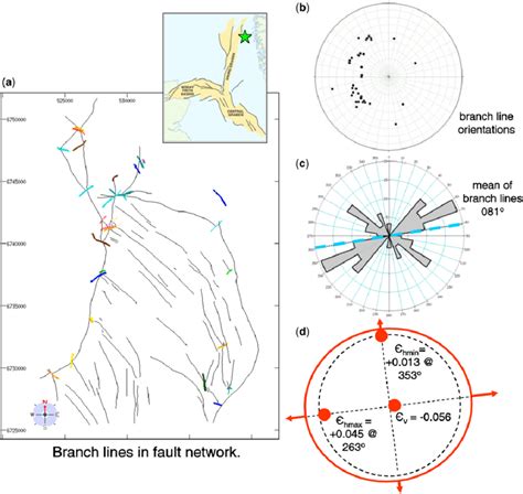 A Fault Pattern And Extracted Branch Lines From A D Seismic Survey