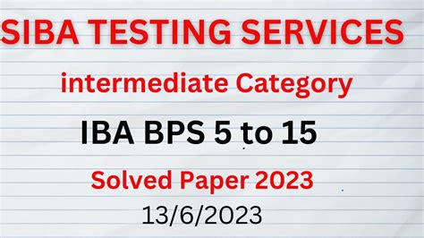 Sts Iba Test Intermediate Category Bps To Solved Paper