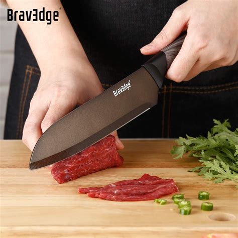 Bravedge Cuchillo De Chef De 7 Pulgadas Cuchillo Santoku Profesional