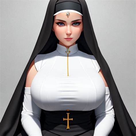 Busty Nun Kneeling Highly Detailed Face Highly De