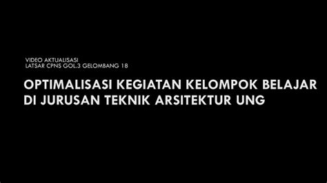 Aktualisasi Aneka Optimalisasi Kegiatan Kelompok Belajar Di Jurusan