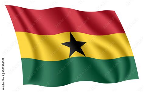 Ghana Flag Isolated National Flag Of Ghana Waving Flag Of The