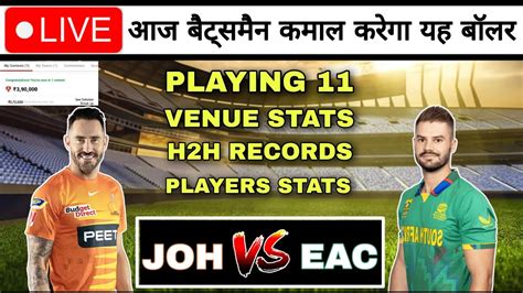 Live L Joh Vs Eac Dream Prediction Joh Vs Eac Dream Team Youtube