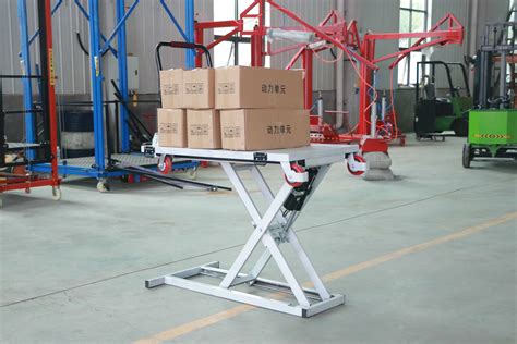 Portable Electric Hydraulic Lifting Flatbed Handcart Scissor Type