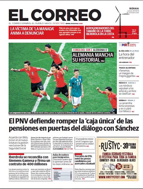 Las Portadas De Los Periódicos Del 28 De Junio De 2018