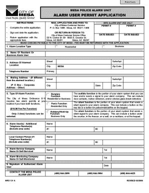 Fillable Online ALARM USER PERMIT APPLICATION Bolt Security