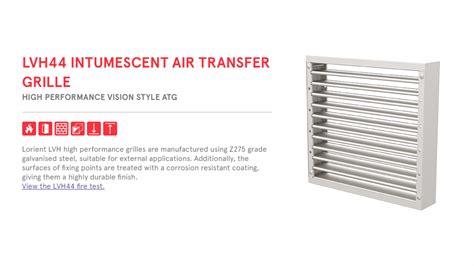 Lvh Intumescent Air Transfer Grille Hong Kong Security Centre