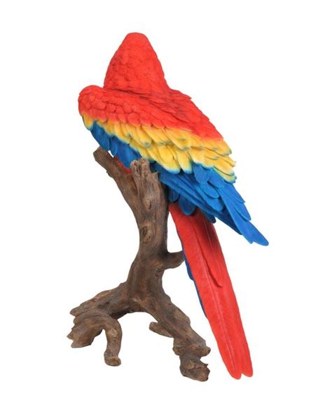 Large Macaw Scarlet Garden Statue Outdoor Statues Macaw Garden Statues