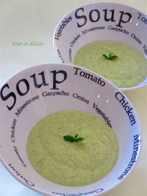 Soupe froide à la courgette et à la menthe Diet Délices Recettes