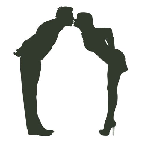 Design Png E Svg De Silhueta De Casal Se Beijando Em Pé Para Camisetas