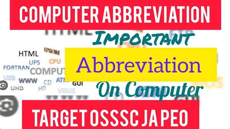 Computer Abbreviations For Competitive Exams OSSSC JA PEO EXAM