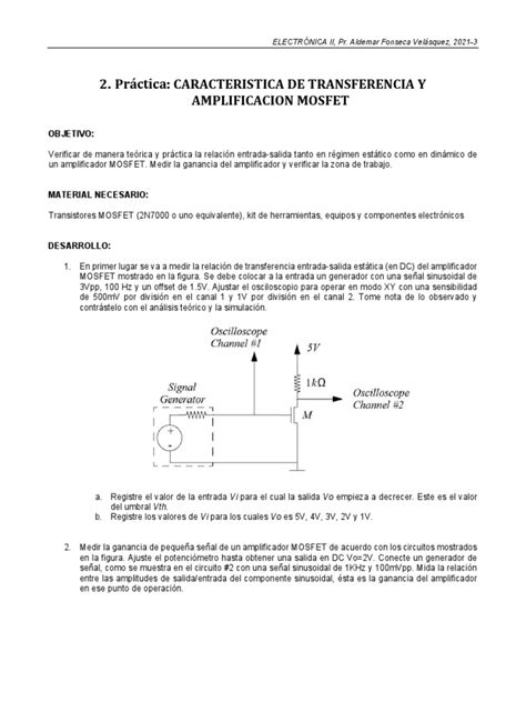 Practica 2 Electronica Ii Pdf Amplificador Electricidad