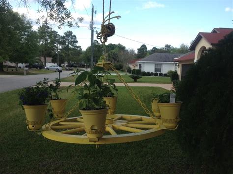 Wagon Wheel Planter A Unique Way To Display Herbs