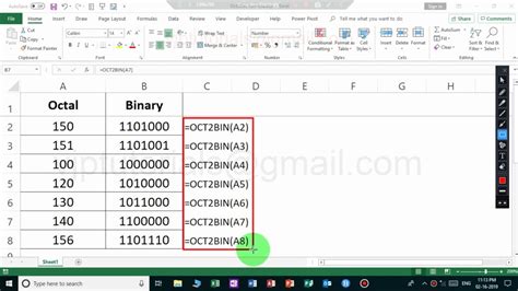 Oct2bin Formula How To Convert A Octal To Binary In Ms Excel 2019 Youtube