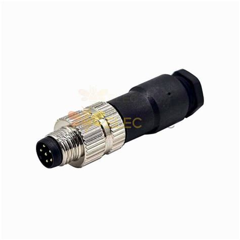 M8 6pin Field Wireable Connector Straight Male Assemble Solder Cup For Cable Unshiled Waterproof