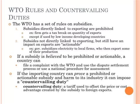 PPT WTO Rules And Countervailing Duties PowerPoint Presentation Free