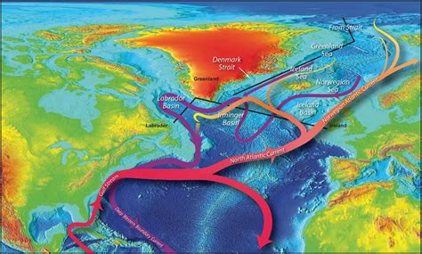 North Atlantic ocean currents circulation map – Woods Hole ...