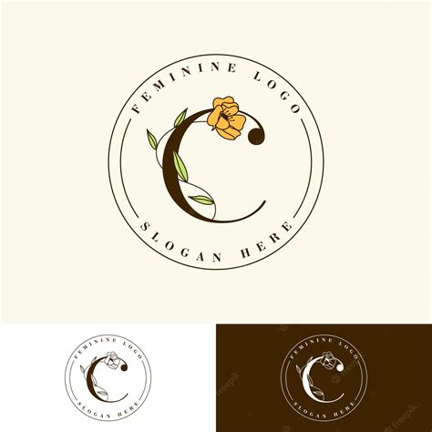 Premium Vector | Letter c floral feminine logo