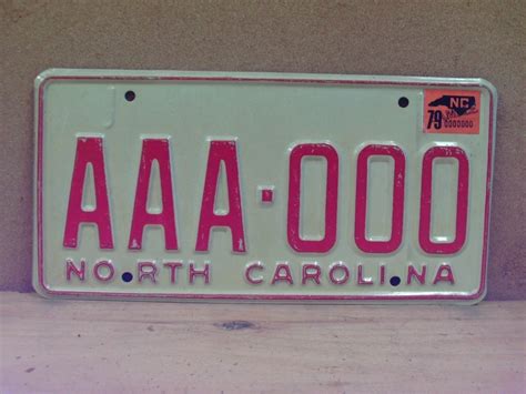 1979 North Carolina Sample License Plate NC AAA-000 NCO1