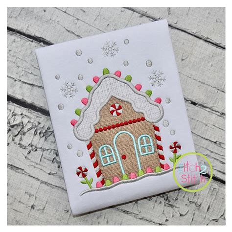 Gingerbread House Applique Machine Embroidery Designs By JuJu