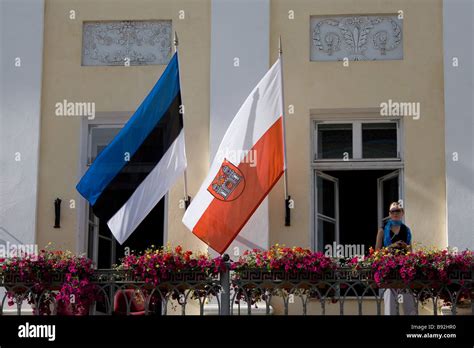 Flag of Estonia and Flag of Tartu, Estonia, Europe Stock Photo - Alamy