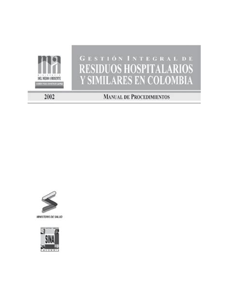 Manual De Procedimiento Gestión Integral De Residuos Hospitalarios Y