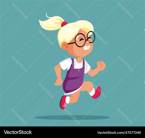 Scared Little Girl Running Away Cartoon Royalty Free Vector