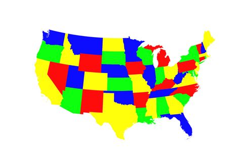 Us Map Color States - Printable Map