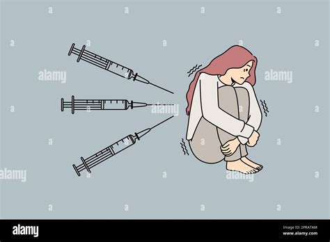 Unhappy Scared Woman Feeling Terrified With Injections Unwell Anxious