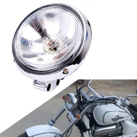 Chrome Farol Da Motocicleta Luz Principal Conjunto Da L Mpada Honda